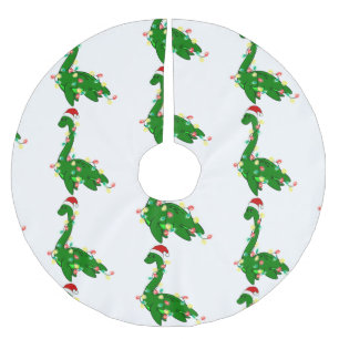 hässliche Weihnachtssanta Loch ness Monster Polyester Weihnachtsbaumdecke