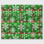 hässliche Weihnachtsschneeflocken karierte Schneef Geschenkpapier (Flach)