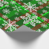 hässliche Weihnachtsschneeflocken karierte Schneef Geschenkpapier (Ecke)