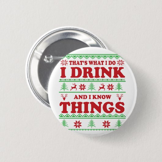 hässliche Weihnachtsstimmung witziger Whiskey-Zita Button (Vorne & Hinten)