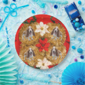 Hässliche Weihnachtsstrickjacke Basset Hounds Pappteller (Party)