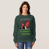 Hässliche Weihnachtsstrickjacke Donald Trump für Sweatshirt (Vorne ganz)