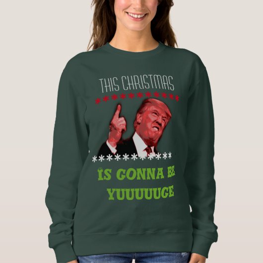 Hässliche Weihnachtsstrickjacke Donald Trump für Sweatshirt (Vorderseite)