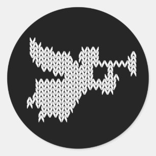 Hässliche Weihnachtsstrickjacke-Engels-Trompete Runder Aufkleber