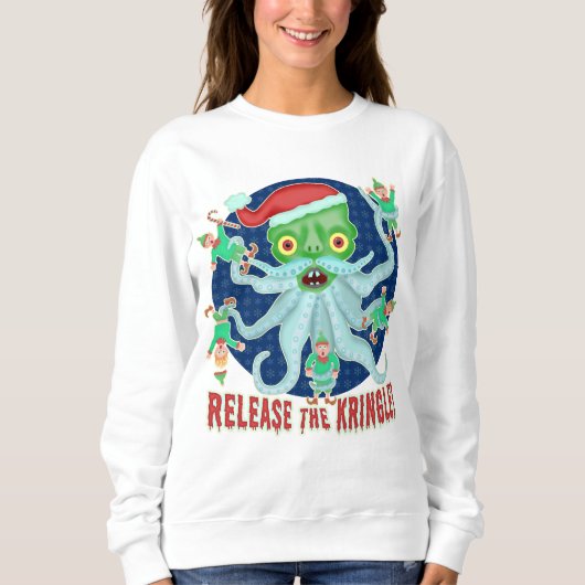 Hässliche Weihnachtsstrickjacke-lustige Freigabe Sweatshirt (Vorderseite)