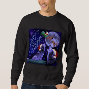 Hässliche Weihnachtsstrickjacke lustiges Howliday Sweatshirt