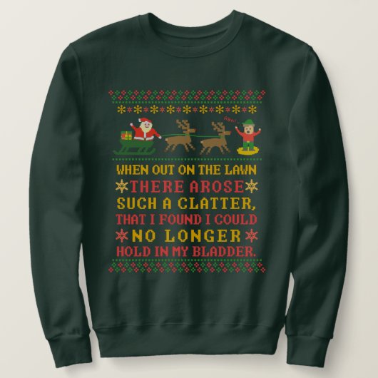 Hässliche Weihnachtsstrickjacke lustiges Twas die Sweatshirt (Design vorne)