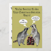 Hässliche Weihnachtsstrickjacke-Party Einladung (Vorne/Hinten)