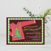 Hässliche Weihnachtsstrickjacke-Party Einladung (Stehend Vorderseite)