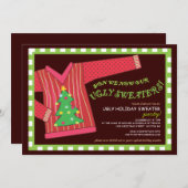 Hässliche Weihnachtsstrickjacke-Party Einladung (Vorne/Hinten)