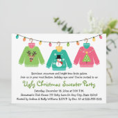 Hässliche Weihnachtsstrickjacke-Party Einladungen (Stehend Vorderseite)