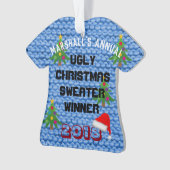 Hässliche Weihnachtsstrickjacke-Preisverzierung Ornament (Vorderseite)