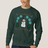 Hässliche Weihnachtsstrickjacke - Schneemann-Ren Sweatshirt (Vorderseite)