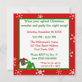 Hässliche Weihnachtsstrickjacke-WeihnachtsParty Einladung (Rückseite)