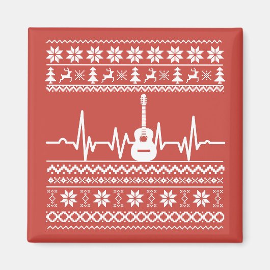 hässliche Weihnachtsswitscher akustische Gitarre Magnet (Vorne)