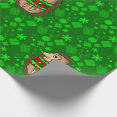 hässliche Weihnachtsswitzer-Igel Geschenkpapier (Ecke)