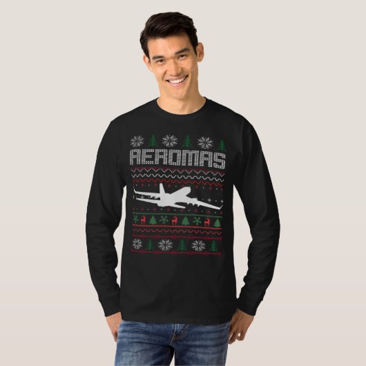 Hässliche Weihnachtsversuchsstrickjacke T-Shirt (Vorne ganz)