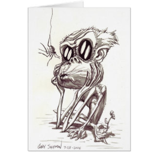 Hässlicher Affe mit Blume und Wanze