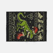 Hässlicher Dinosaurier-Weihnachten-Pullover - Lust Fleecedecke (Vorderseite (Horizontal))
