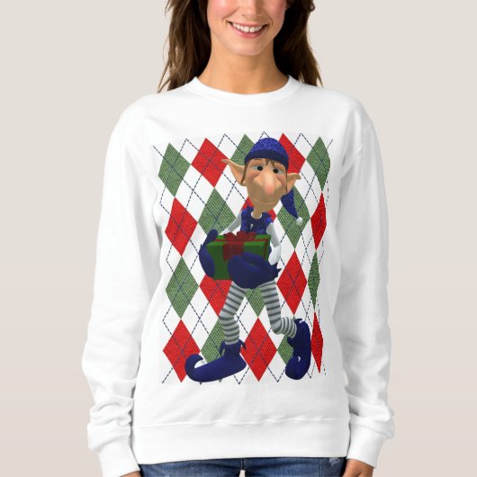 Hässlicher Elf für ein hässliches Weihnachten Sweatshirt (Vorderseite)