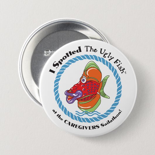 Hässlicher Fisch-Knopf Button (Vorne & Hinten)