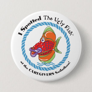Hässlicher Fisch-Knopf Button