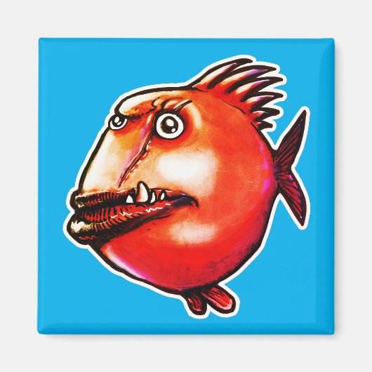 hässlicher Gesichtsfisch-lustiger Cartoon Magnet (Vorne)
