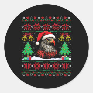 Hässlicher Habicht Weihnachtsmann Hut Weihnachtsba Runder Aufkleber