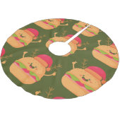hässlicher Käseburger Polyester Weihnachtsbaumdecke (Schrägansicht)
