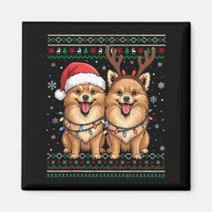 Hässlicher Meranischer Hund Xmas Santa passender W Magnet