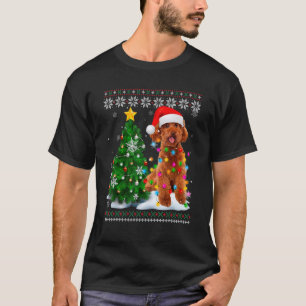 Hässlicher Pudel-Hund Weihnachtsmann-Hut Weihnacht T-Shirt