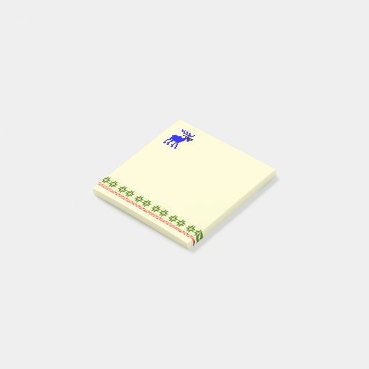 Hässlicher Pullover (Kümmere dich darum) Rentier Post-it Klebezettel (angewinkelt)