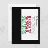 hässlicher Pullover lädt Urlaubskarten ein Feiertagspostkarte (Vorne/Hinten)