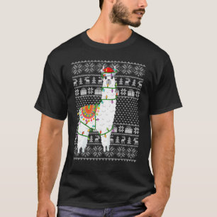 Hässlicher Pullover Stil Xmas Lichter Santa Alpaka