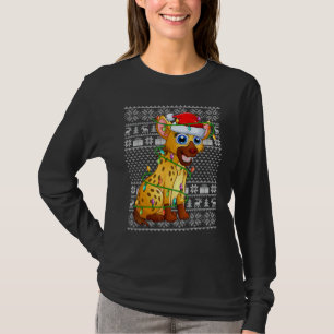 Hässlicher Pullover Stil Xmas Lichter Santa Hyäne