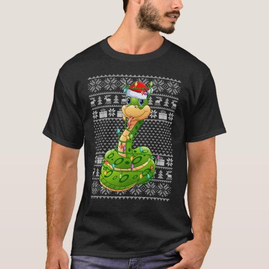 Hässlicher Pullover Stil Xmas Lichter Santa Schlan (Vorderseite)