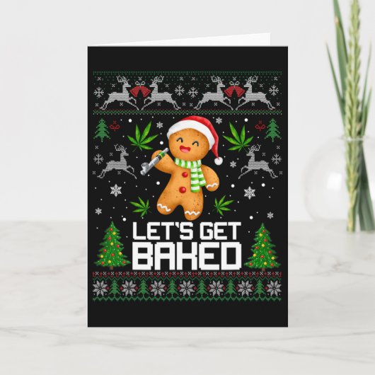 Hässlicher Pullover Unkraut Weihnachten Xmas  Karte (Vorderseite)