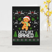 Hässlicher Pullover Unkraut Weihnachten Xmas  Karte (Gelbe Blume)