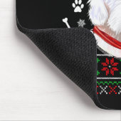 Hässlicher Pullover Weihnachten Bobtail Hund Santa Mousepad (Ecke)