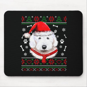 Hässlicher Pullover Weihnachten Bobtail Hund Santa Mousepad