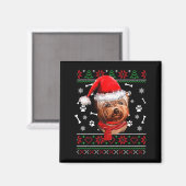 Hässlicher Pullover Weihnachten Yorkie Hund Santa  Magnet (Vorderseite/Rückseite)