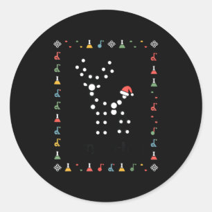Hässlicher Pullover Wissenschaft Weihnachten Chemi Runder Aufkleber
