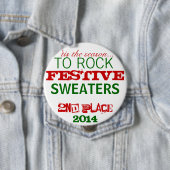 Hässlicher Strickjacke-Preis-Knopf Button (Beispiel)