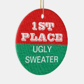 Hässlicher Strickjacke-WeihnachtsParty-Sieger-1. Keramikornament (Rechts)