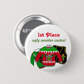 Hässlicher Strickjacke-Wettbewerb-Sieger Button (Vorne & Hinten)