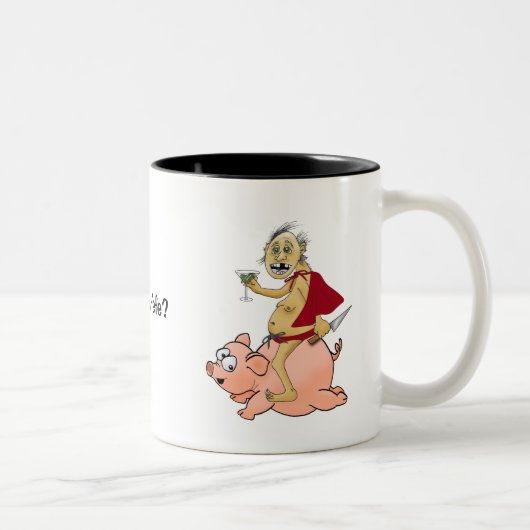 Hässlicher SuperTyp auf Schwein: Got covfefe? Zweifarbige Tasse (Rechts)