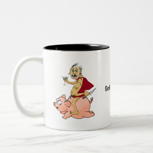 Hässlicher SuperTyp auf Schwein: Got covfefe? Zweifarbige Tasse (Links)