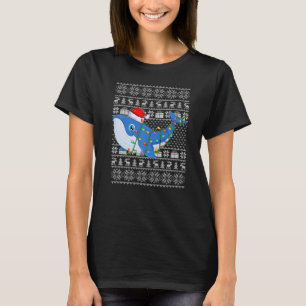 Hässlicher Sweater-Stil Xmas-Lichter Santa-Wal Wei T-Shirt