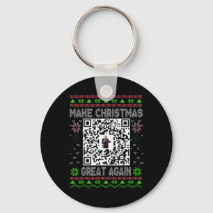Hässlicher Weihnachten Lustiger Qr Präsident Trump Schlüsselanhänger