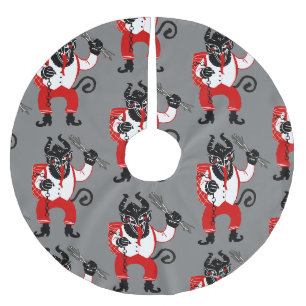hässlicher Weihnachts-Krampus-Xmas-Monster Polyester Weihnachtsbaumdecke
